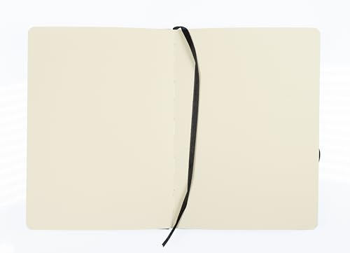 Kangaro Art Skizzenbuch A5 schwarz mit PU Hardcover, 80 Blatt, cremefarbenes Papier