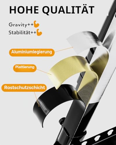Nicpro Staffelei für Schilder, schwarze Aluminium-Dreibeinstaffelei, höhenverstellbar 43 bis 168 cm