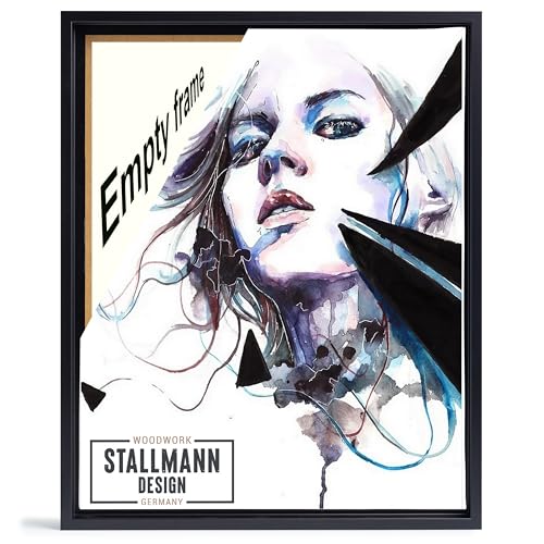 Stallmann Design Schattenfugenrahmen für Keilrahmen | 80x100 cm | schwarz | MDF Rahmen für Leinwände mit außergewöhnlicher Tiefenwirkung (40mm) | mit Montagezubehör | ohne Glas und Rückwand