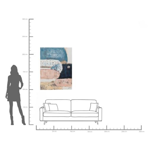 Kare Design Leinwandbild Art Ovals Blau/Rosa, Leinwand, Wanddekoration, Massivholz Rahmen, handgemalte Details, Acrylfarbe, Wandbild, Abstrakt, Modern, Wohnzimmer, Schlafzimmer, Flur, 120x90x3,7cm