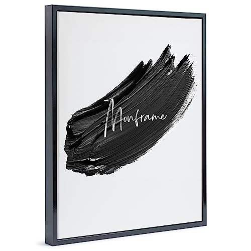 Monframe Schattenfugenrahmen - 50x50 cm - Schwarz Glanz - für Leinwandbilder auf Keilrahmen - Leerrahmen ohne Glas und Rückwand
