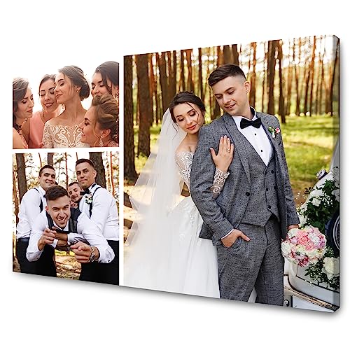 GP TONER Kunstdruck Bild Collage Foto 120x80 cm - Ihr BILD auf Leinwand Personalisierte Multi Foto EIGENES FOTO Geschenke Wunschmotiv