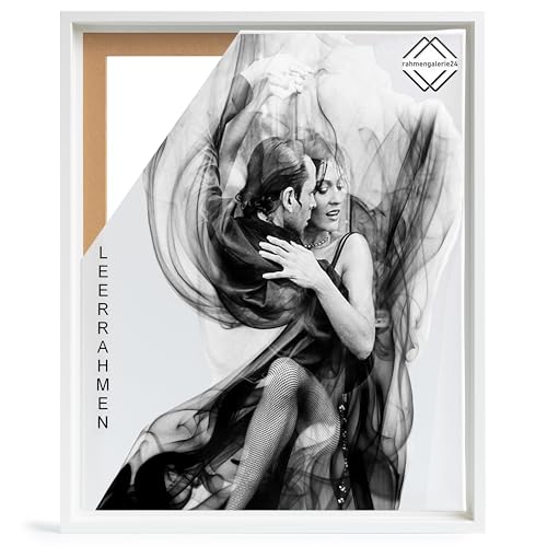 Bilderrahmen Leerrahmen für Leinwand Bilder auf Keilrahmen | Format 80x80 cm Farbe weiß