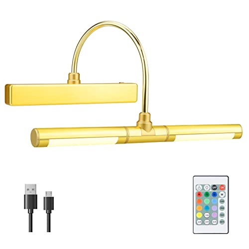 BIGMONAT Nordic Messing Wandleuchte moderner minimalistischer Nachttisch Japanischer Retro Badezimmer Spiegel Vorderlampe Wandbild dekoratives Licht 12-farbiger verstellbarer Bildschirm, Gold BIGMONAT Nordic Messing Wandleuchte moderner minimalistischer Nachttisch Japanischer Retro Badezimmer Spiegel Vorderlampe Wandbild dekoratives Licht 12-farbiger verstellbarer Bildschirm, Gold