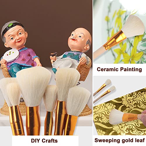XCSJ 12 Pcs Paint Brush Set Premium Keramik Kunst Malpinsel Pinsel Wasserfarben Artist Brushes Professionell Pinsel Set für Aquarell, Acryl, Öl, DIY Basteln und für Anfänger, Künstler