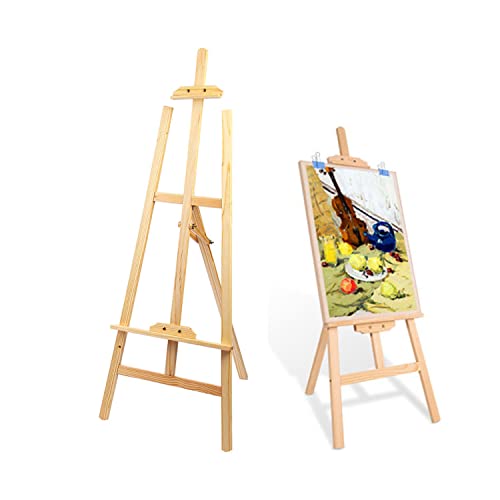 uyoyous Staffelei Holz 150cm Künstlerstaffelei A-Rahmen-Staffelei Atelierstaffelei höhenverstellbar Standstaffelei Leinwand Ständer Holzstaffelei für Malerei Skizze Hochzeit Ausstellung