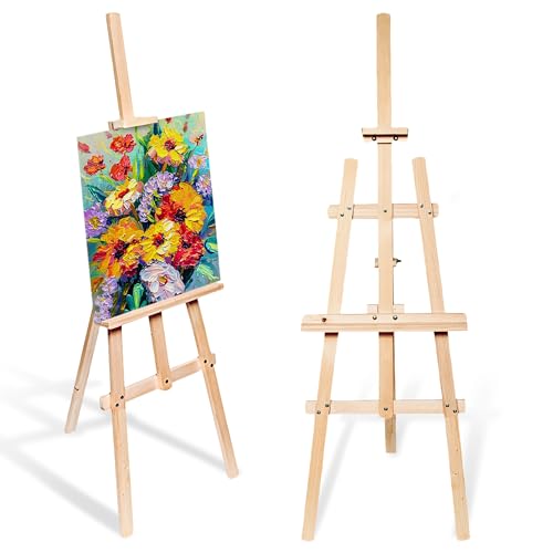Staffelei Holz groß Leinwand Ständer 175 cm - Holzständer für Sitzplan Hochzeit Canvas Painting Staffeleien Bilderständer Easel für Kinder und Erwachsene Kiefernholz