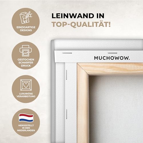 MuchoWow Leinwand Bilder, Einzigartige Wanddeko mit Rahmen, Linie - Abstrakt - Muster, Wandbilder Wohnzimmer, Deko Schlafzimmer 80x120 cm
