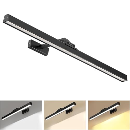 AIBOO kabellose LED Bilderleuchte 60 cm, aufladbar mit Fernbedienung, Schwarz