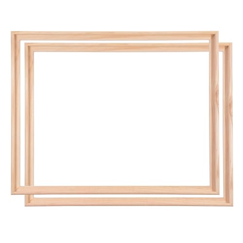 2 SCHATTENFUGENRAHMEN für KEILRAHMEN 60x80cm | Schattenfugen Bilderrahmen für Leinwände auf Keilrahmen mit Tiefeneffekt aus unbehandeltem Pinienholz