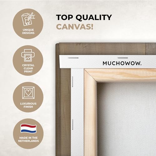 MuchoWow© Leinwand Groß 120x80 cm XXL Deko Schlafzimmer Aesthetic Leinwandbilder Wohnzimmer Gemälde Foto Geschenk Living Room Decoration Moderne Kunstdruck Wanddeko - Ölfarbe - Frau - Wein