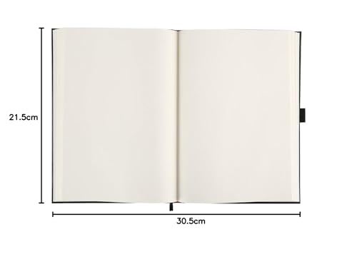 Idena 63142 Skizzenbuch A4 blanko, 80 Blatt, 110 g/m², Hardcover schwarz
