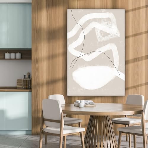 MuchoWow Leinwand Bilder, Einzigartige Wanddeko mit Rahmen, Linie - Abstrakt - Design, Wandbilder Wohnzimmer, Deko Schlafzimmer 80x120 cm