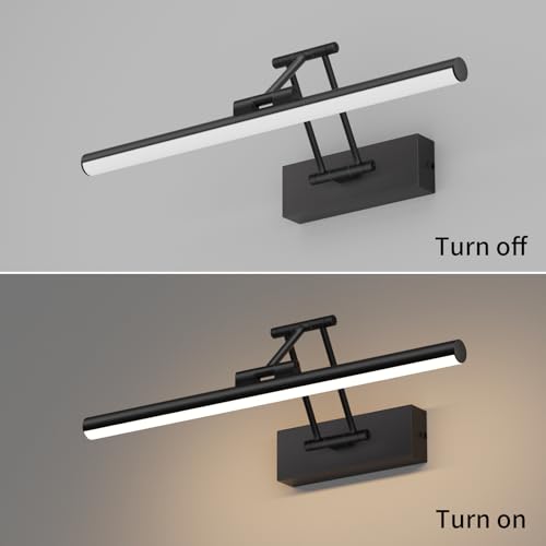 Klighten LED Spiegellampe Bad 40 cm, 12 W, 4000 K, schwarz
