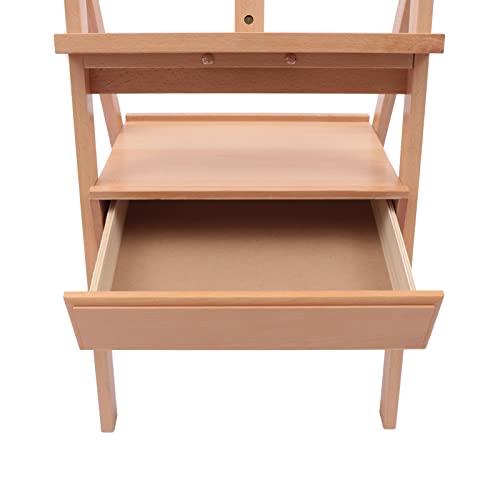 Staffelei mit Schublade, Verstellbar und Klappbare Akademie Staffelei, Standstaffelei mit Verstellbare Höhe, Dreibeinstaffelei mit Fasen-Design, für Malanfänger, Künstler