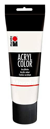 Marabu Acryl Color Weiß 225 ml – cremige Acrylfarbe auf Wasserbasis
