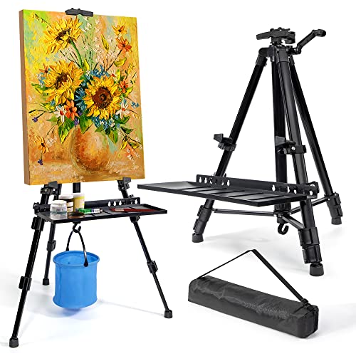 VAIIGO Staffelei aus Aluminium, höhenverstellbar von 50 bis 152 cm, schwarz