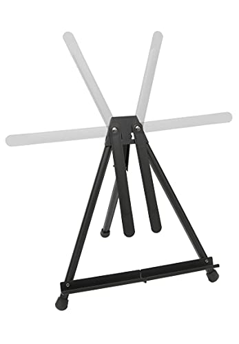 Schwarze Aluminium Tischstaffelei von Paintersisters für Keilrahmen bis 54 cm, klappbar und leicht