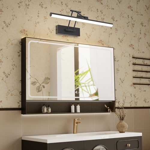 Klighten LED Spiegellampe Bad 40 cm, 12 W, 4000 K, schwarz