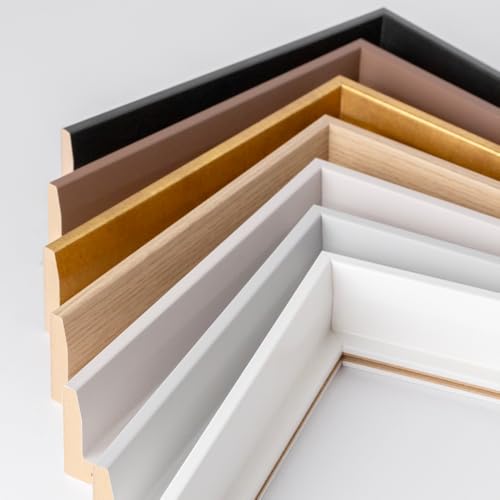 Bildershop-24 Schattenfugenrahmen FLEXI in Blattgold 50x50cm für Leinwandbilder und Keilrahmenbilder bis 4 cm Tiefe