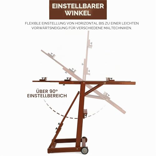 VISWIN Zusammenklappbar H-Rahmen Staffelei Holz Groß für 1&2 Leinwände, Bewegliche Buchenholz Staffelei Groß, Verstellbarer Ständer Malstaffelei für Künstler, Erwachsene, Leinwand Ständer für Malen