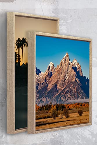 BIRAPA Lyon Keilrahmen für Canvas 100x140 cm in Sonoma Eiche, Rahmen für Leinwände, Leerrahmen für Leinwand, Schattenfugenrahmen für Keilrahmen, Leinwand Rahmen