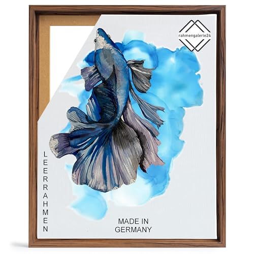 rahmengalerie24 Schattenfugenrahmen 80x100 cm nussbaum für Leinwand Bilderrahmen Keilrahmen für Leinwände aus Holz MDF