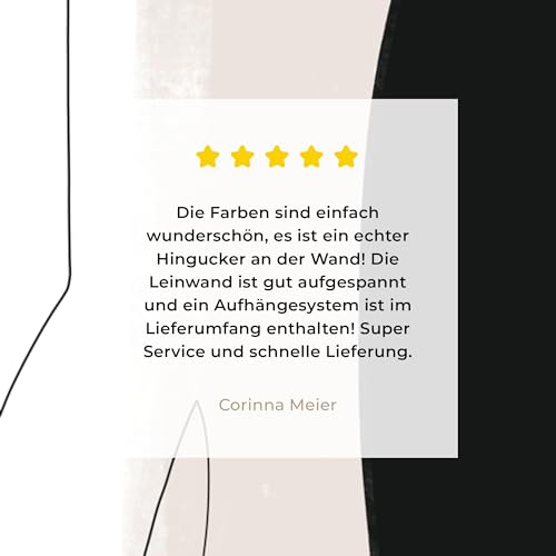 MuchoWow Leinwand Bilder, Einzigartige Wanddeko mit Rahmen, Malerei - Linienkunst - Abstrakt, Wandbilder Wohnzimmer, Deko Schlafzimmer 80x120 cm