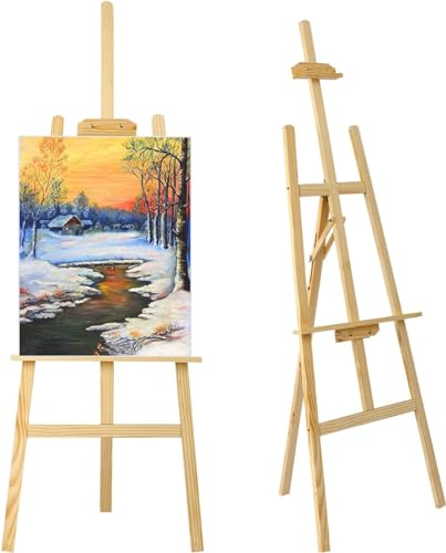 ARATERVIO Holz-Staffelei 150 cm, verstellbare Atelier- und Standstaffelei