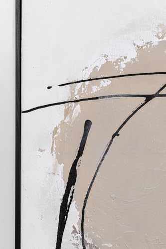 Kare Design Bild mit Rahmen Dust Grau, Leinwandbild, Wanddekoration, Baumwollleinwand, Abstrakt, Modern, Wohnzimmer, Schlafzimmer, Flur, Massivholz Rahmen, handgemalte Details, 100x100cm