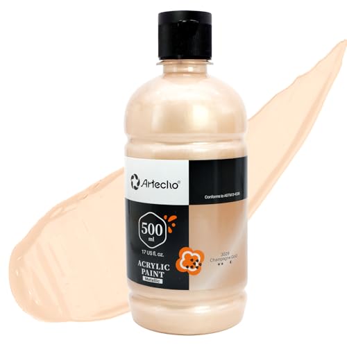 Artecho Acrylfarbe Champagner-Gold 500 ml, wasserfest, lichtecht, schnell trocknend