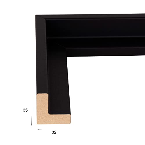 Rahmendesign24 Schattenfugenrahmen Oslo für Keilrahmenbilder und Leinwände 60x90 Schwarz (matt) Schattenfuge