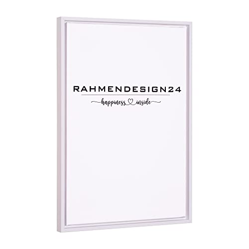 Rahmendesign24 Schattenfugenrahmen Oslo für Keilrahmenbilder und Leinwände 60x80 Weiß (matt) Schattenfuge