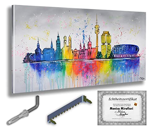 Monica Mirafiori I 100% HANDGEMALT I Gemälde München I 120x60cm | Gemälde Handgemalt | Acrylgemälde | Sehr Großes Acrylbild I Moderne Kunst I Kunstbilder