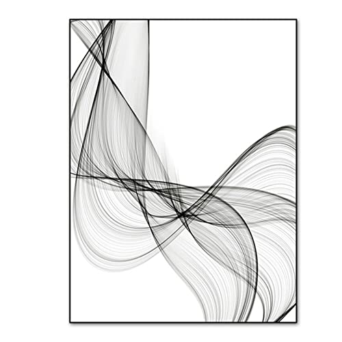 TROYSINC 3er Designed Poster Set, Schwarz Weiß Modern Leinwandbilder, Abstrakt Wandbilder, Kunst Line Bilder Ohne Rahmen Poster für Wohnzimmer (50 x 70 cm)