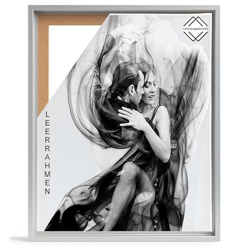 Bilderrahmen Leerrahmen für Leinwand Bilder auf Keilrahmen | Format 80x80 cm in Alu Optik