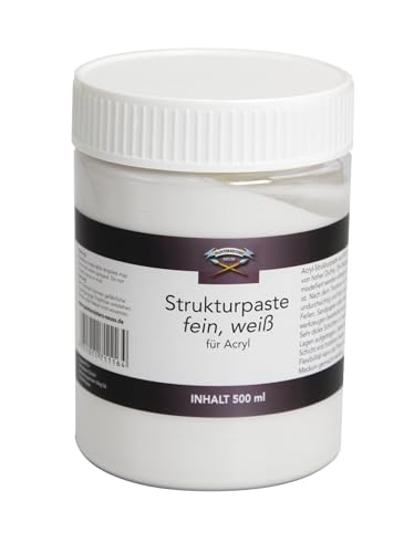 Paintersisters® Strukturpaste fein 500 ml/670 gr, Strukturmedium für Reliefs, Modelliermasse für Acrylmalerei, Spachtelmasse mischbar mit Sand
