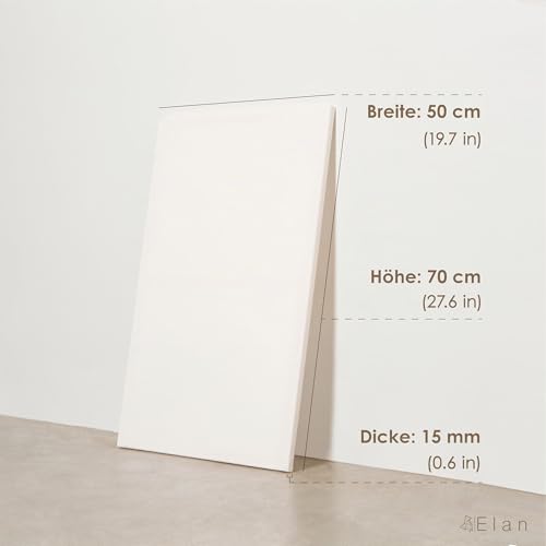 Elan Keilrahmen Leinwand 50x70, 6-PACK 100% Baumwolle Leinwände zum Malen, Keilrahmen Set, Bilderrahmen zum Bemalen, Leinwand mit Rahmen, Keilrahmen Groß, Leinwand zum Bemalen Groß, Leinwand Acryl