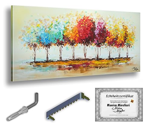 Monica Mirafiori I 100% HANDGEMALT I Gemälde Baumflüstern 140x70cm | Gemälde Handgemalt | Acrylgemälde | Sehr Großes Acrylbild I Moderne Kunst I Kunstbilder