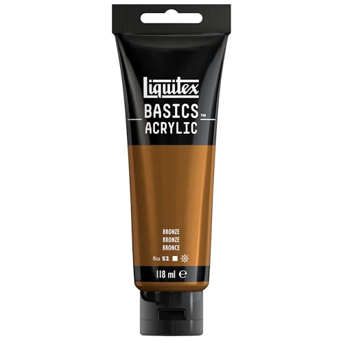 Liquitex 8870057 Basics Acrylfarbe Bronze – 118ml Tube, lichtecht, mittlere Viskosität, seidenglänzend, monopigmentiert, Archivqualität