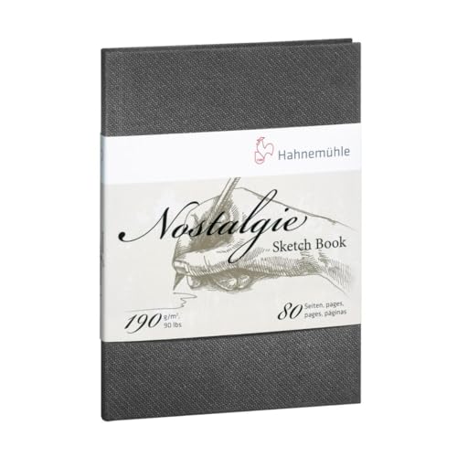 Hahnemühle Nostalgie Skizzenbuch, 190 g/m², naturweiß, A5 Portraitformat, 80 Seiten