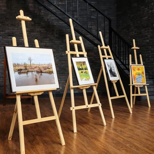 Verstellbare Holzstaffelei für Malerei und Kunst mit einer Höhe von 150 cm für Leinwände und Keilrahmen