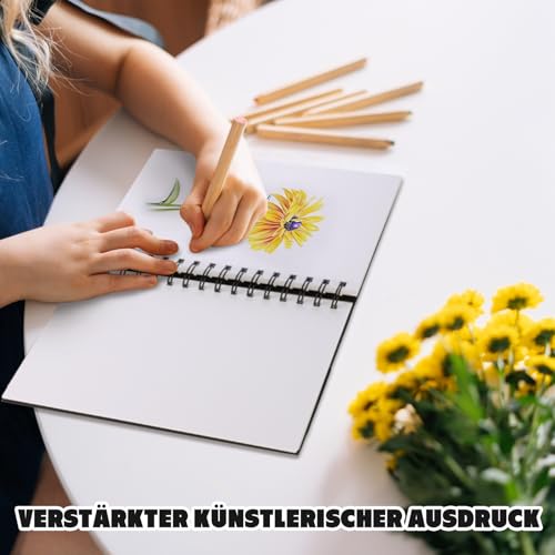 WSICSE Skizzenbuch A5 Weiß, 200 g/m², 120 Seiten, Spiralbindung