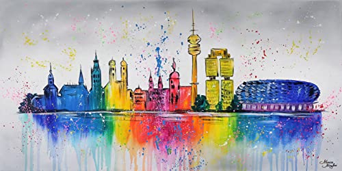 Monica Mirafiori I 100% HANDGEMALT I Gemälde München I 120x60cm | Gemälde Handgemalt | Acrylgemälde | Sehr Großes Acrylbild I Moderne Kunst I Kunstbilder
