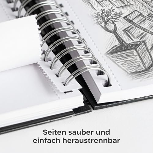 Zenacolor A5 Skizzenbuch mit 200 g/m² Papier, 100 Seiten, Spiralbindung