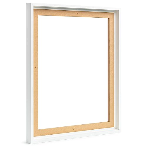 rahmengalerie24 Schattenfugenrahmen 80x100 cm weiß für Leinwand Bilderrahmen Keilrahmen für Leinwände aus Holz MDF