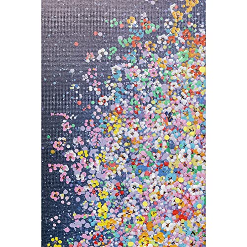 Kare Design Leinwandbild Flying Elephant At Night Blau, Bild mit Rahmen, Leinwandbild, Wanddekoration, Massivholz Rahmen, handgemalte Details, Modern, Wohnzimmer, Schlafzimmer, 160x120x3,5cm