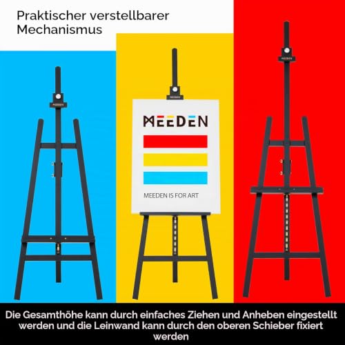 MEEDEN große Staffelei aus Holz, schwarz, verstellbar von 145 bis 193 cm
