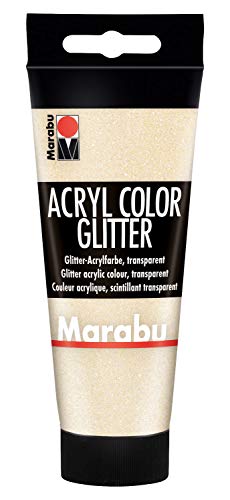 Marabu Acryl Color Glitter Gold 100 ml – cremige Acrylfarbe auf Wasserbasis