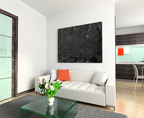 Sinus Art Abstrakt 715-120x80cm SCHWARZ-Weiss Bilder - Wandbild Kunstdruck in XXL Format - Fertig Aufgespannt – TOP - Leinwand - Wand Bild - Kunst Bild - Wandbild abstrakt XXL